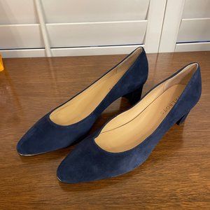 Talbots KELSEY BLOCK-HEEL PUMPS - Indigo Blue size 9.5M